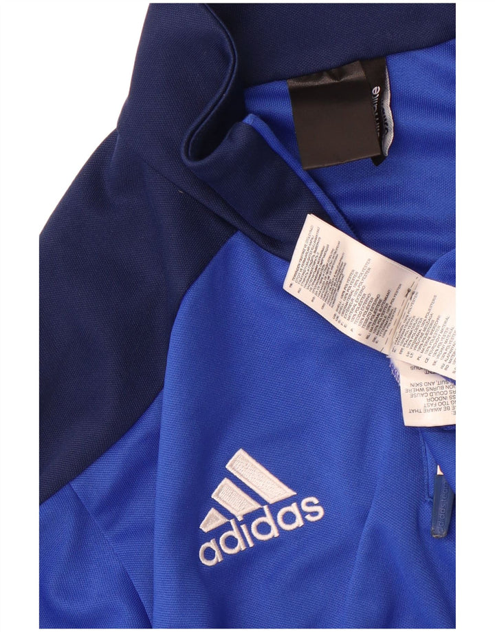 Adidas Mens Climalite Pullover Tracksuit Top Medium Blue Colourblock