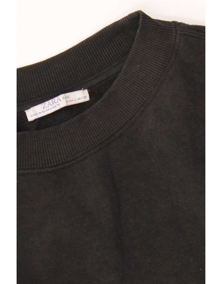 Zara Damen Sweatshirt Pullover UK 16 Large Schwarz