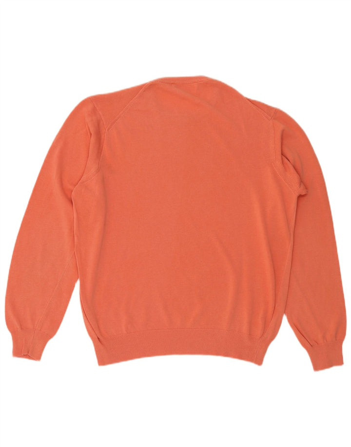 Il Granchio Mens Crew Neck Jumper Sweater Medium Orange Cotton
