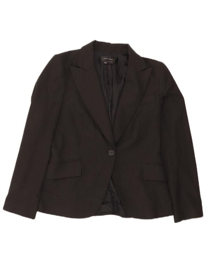 Jaqueta blazer feminina Zara com 1 botão EU 40 poliéster preto médio