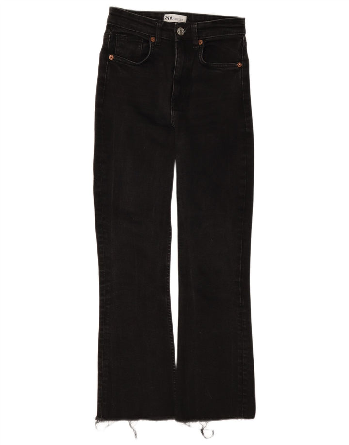 Zara Dame Bootcut Jeans EU 34 2XS W24 L26 Sort