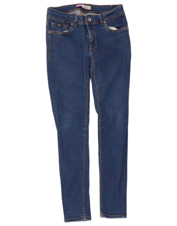 Superdry Damen Cassie Skinny Jeans W28 L30 Blaue Baumwolle