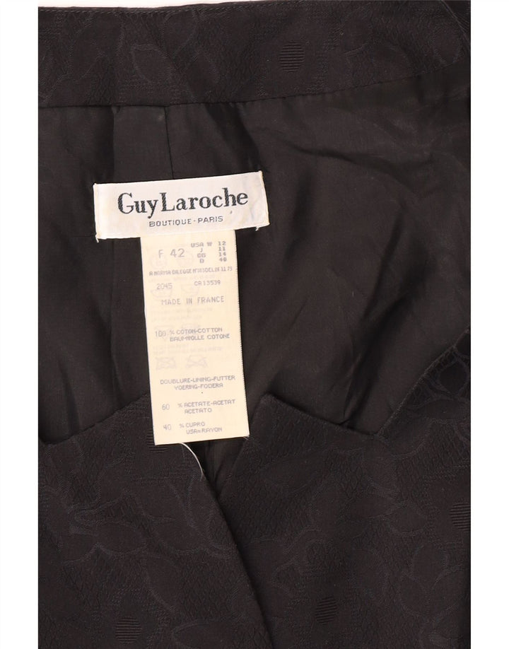 GUY LAROCHE Womens Short Sleeve Blazer Jacket EU 42 Large Black Classic