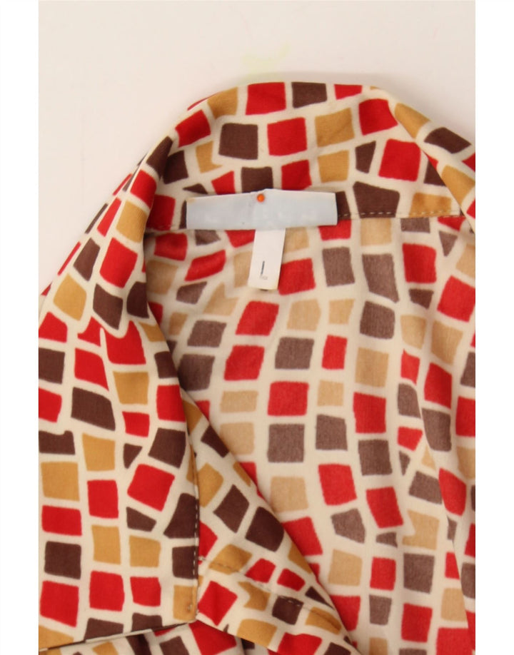VINTAGE Womens Sleeveless Blouse Top UK 14 Large Multicoloured Geometric Vintage Vintage and Second-Hand Vintage from Messina Hembry 