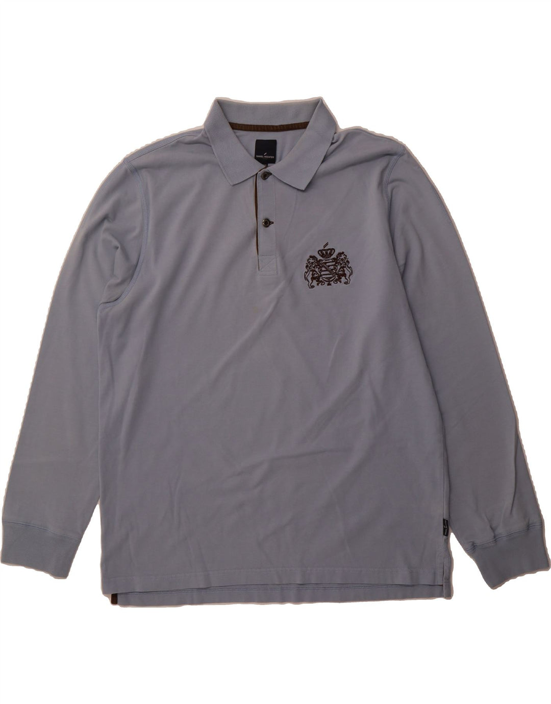 DANIEL HECHTER Mens Long Sleeve Polo Shirt 2XL Blue Cotton Vintage Daniel Hechter and Second-Hand Daniel Hechter from Messina Hembry 