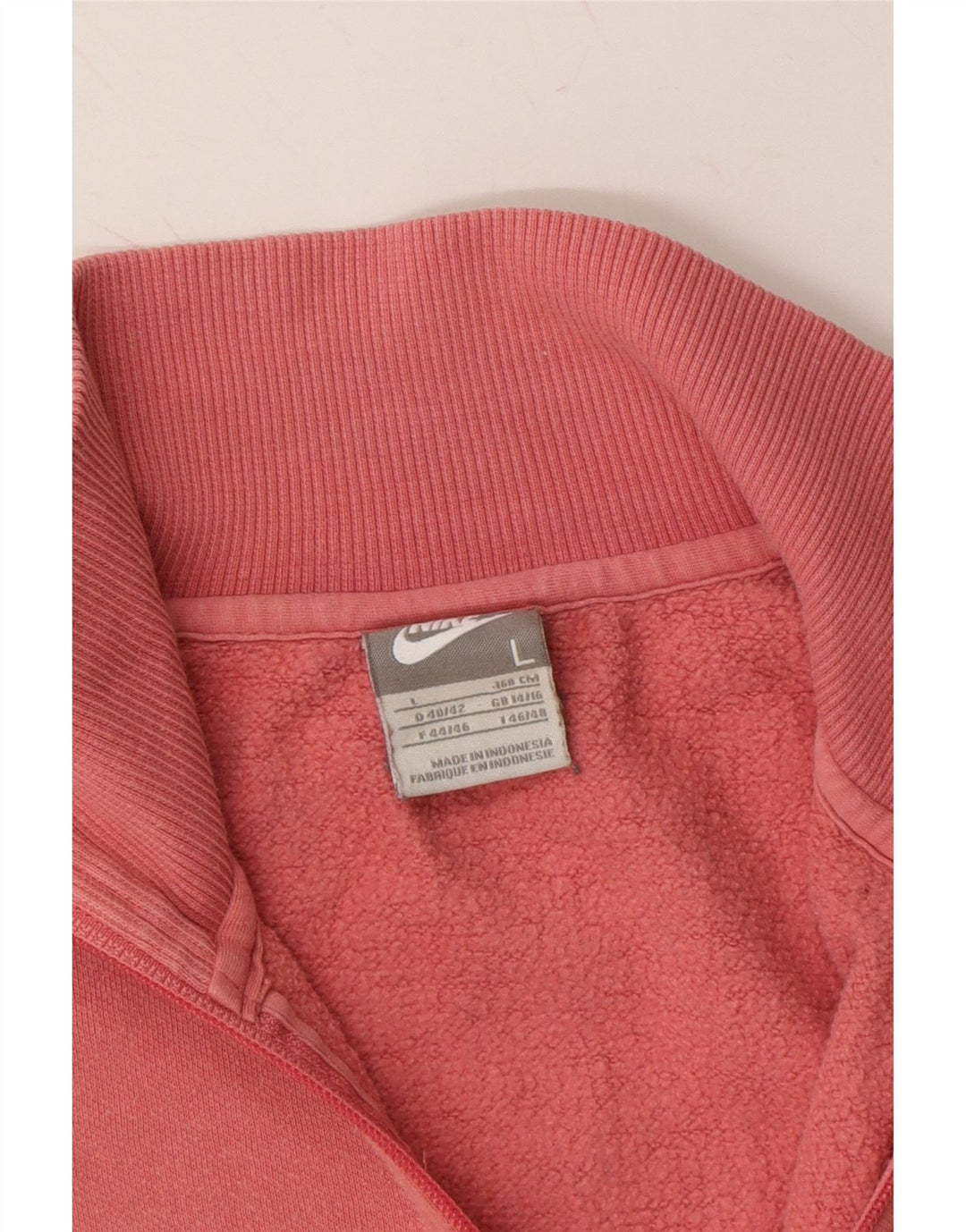 NIKE Womens Tracksuit Top Jacket UK 14/16 Large Pink Cotton Vintage Nike and Second-Hand Nike from Messina Hembry 