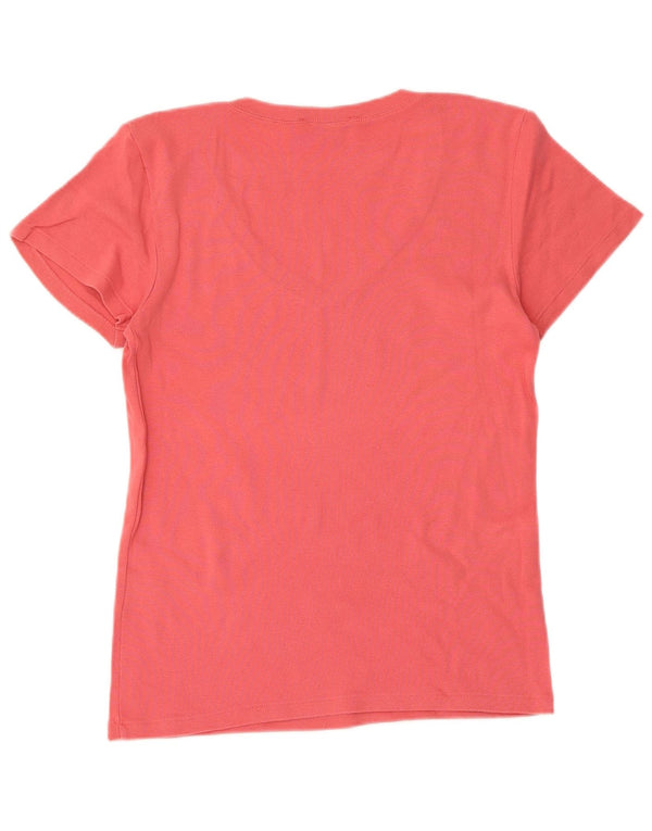Ralph Lauren Dame T-Shirt Top UK 14 Stor Pink Bomuld