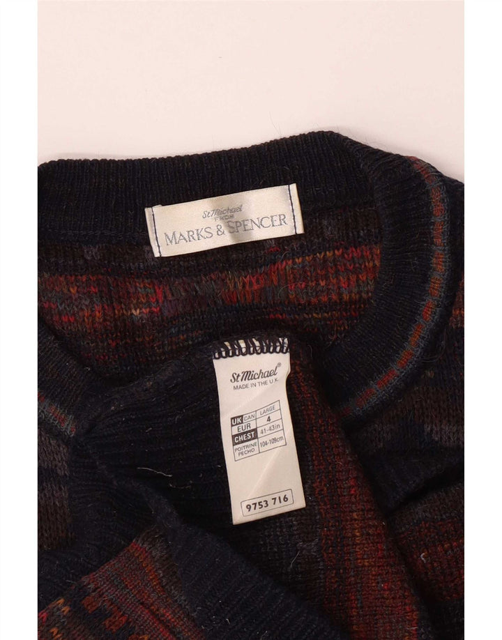 Marks & Spencer Herren-Pullover mit U-Boot-Ausschnitt, groß, mehrfarbig
