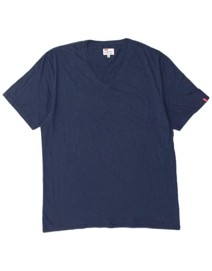 LEVI'S Mens T-Shirt Top 2XL Navy Blue Cotton