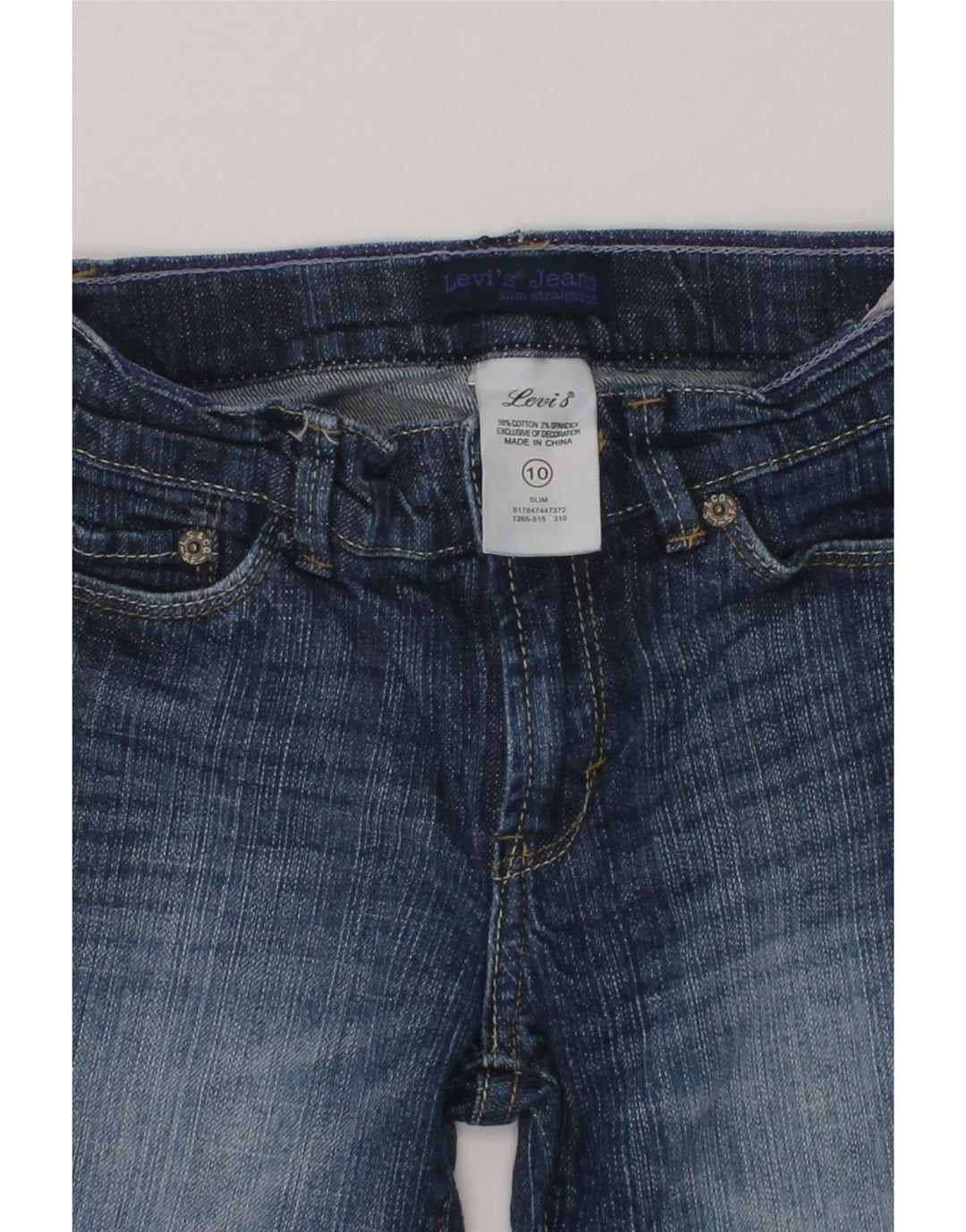 LEVI'S Girls Distressed Slim Jeans 9-10 Years W22 L26  Blue Cotton | Vintage Levi's | Thrift | Second-Hand Levi's | Used Clothing | Messina Hembry 
