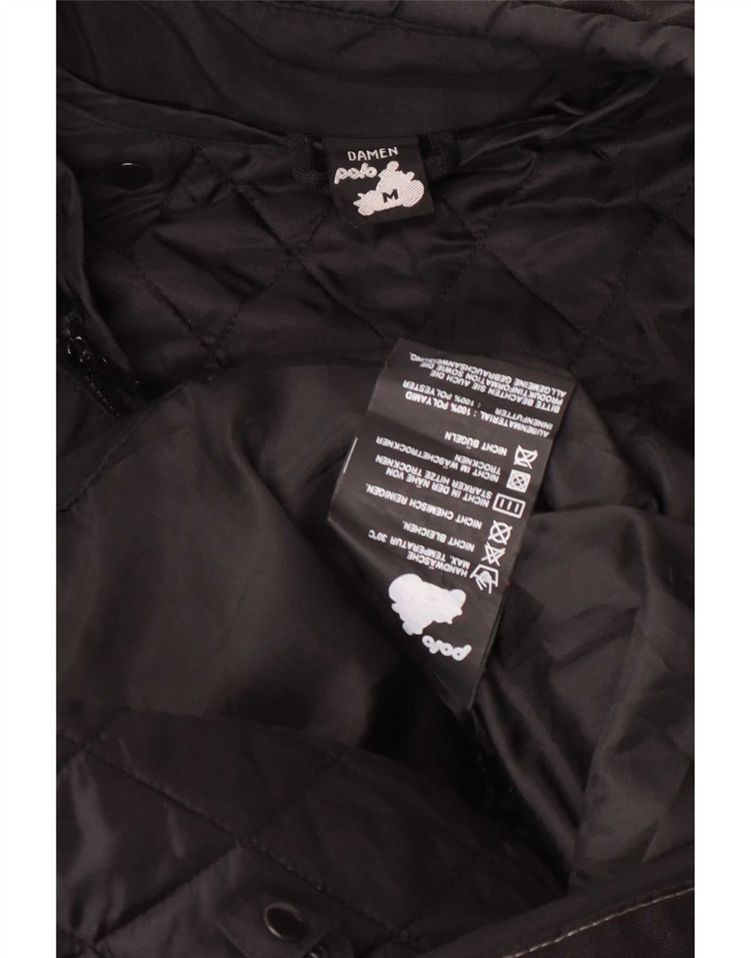 Geacă de motociclist pentru femei POLO, mărimea UK 14 Medium, culoare negru cu blocuri de culoare