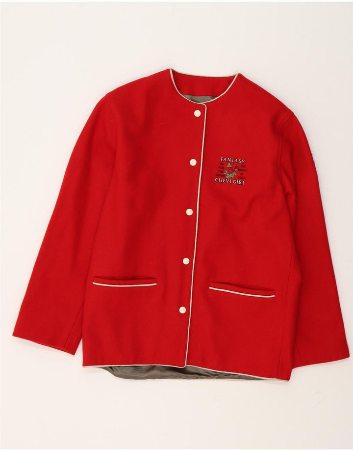 Vintage γυναικείο σακάκι 5 κουμπιών UK 14 Medium Red
