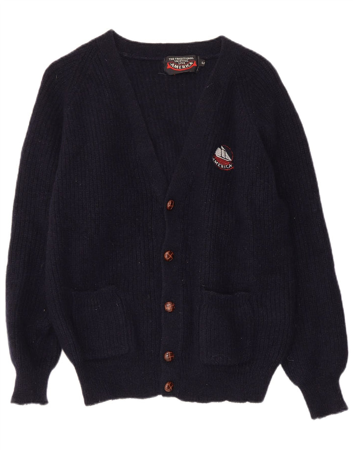AMERICA Womens Cardigan Sweater IT 52 2XL Navy Blue Wool