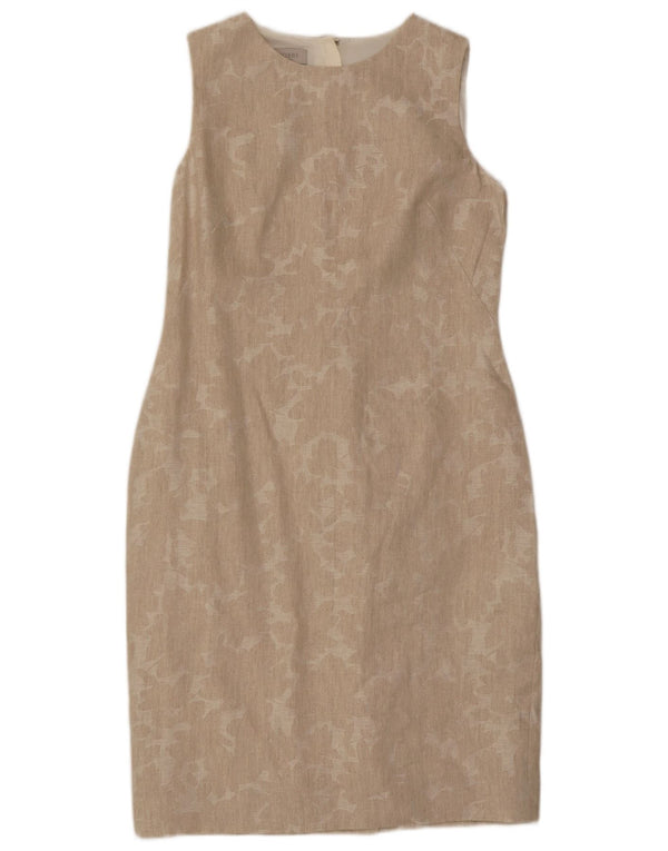 Abito tubino senza maniche da donna Hobbs UK 12 Lino floreale beige medio