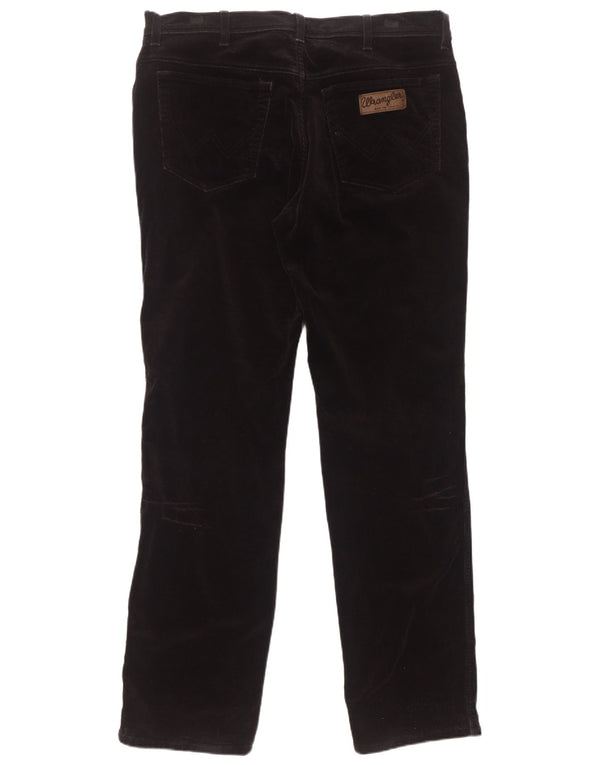 Wrangler Herre Texas Stretch Lige Corduroy Bukser W38 L34 Sort Bomuld
