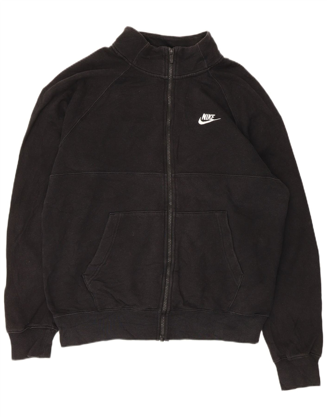 Nike Mens Tracksuit Top Jacket Medium Black Cotton