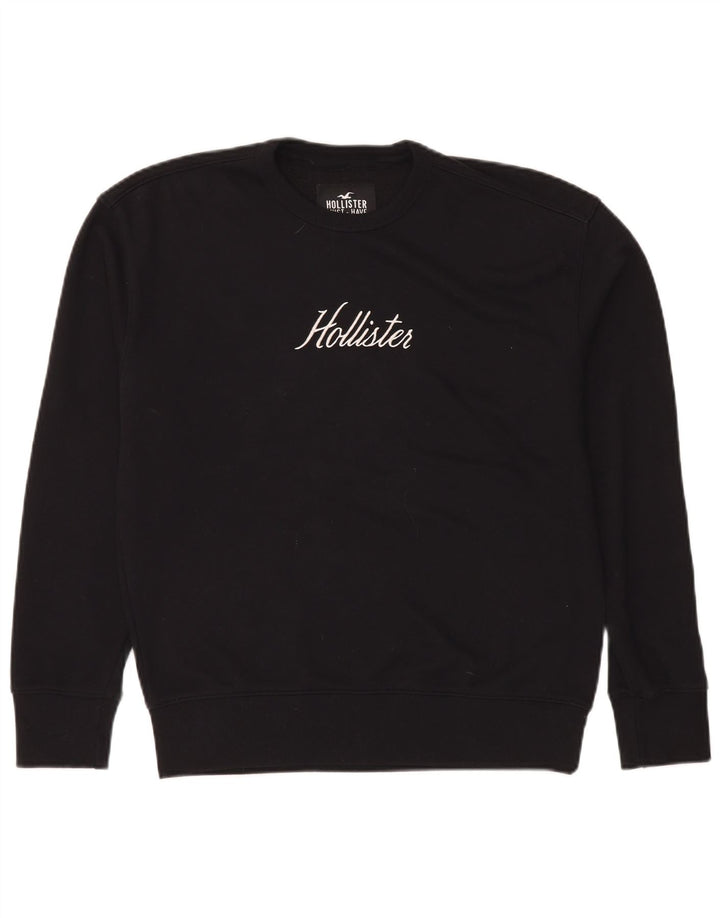 Hollister Mens Graphic Sweatshirt Jumper Small Black Cotton