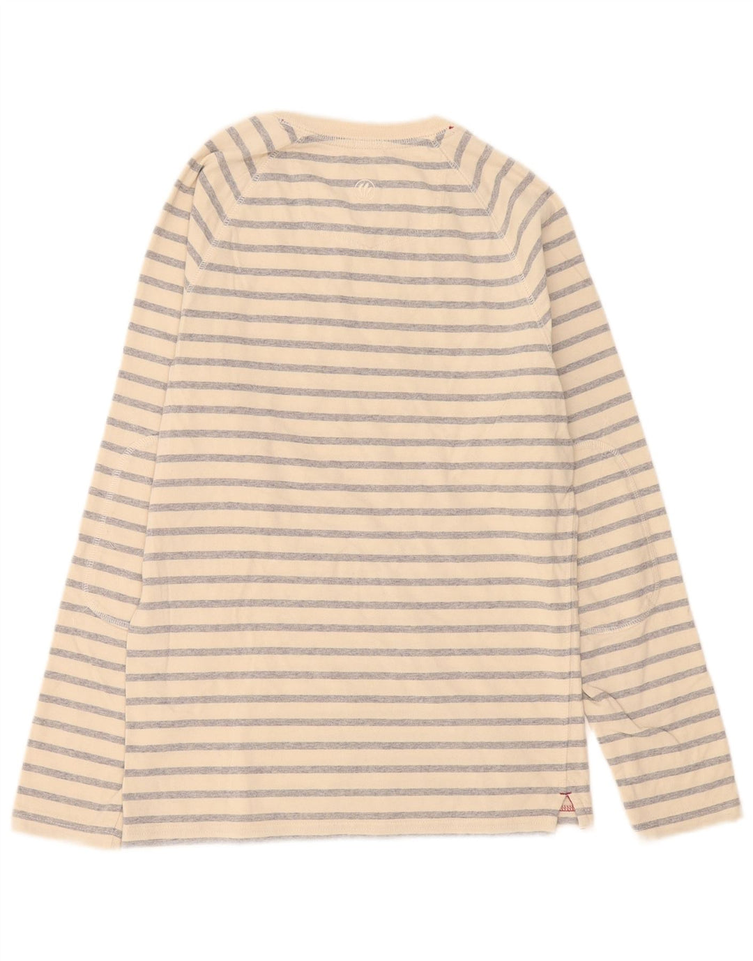 Fat Face Mens Top Long Sleeve XS Beige Striped Cotton
