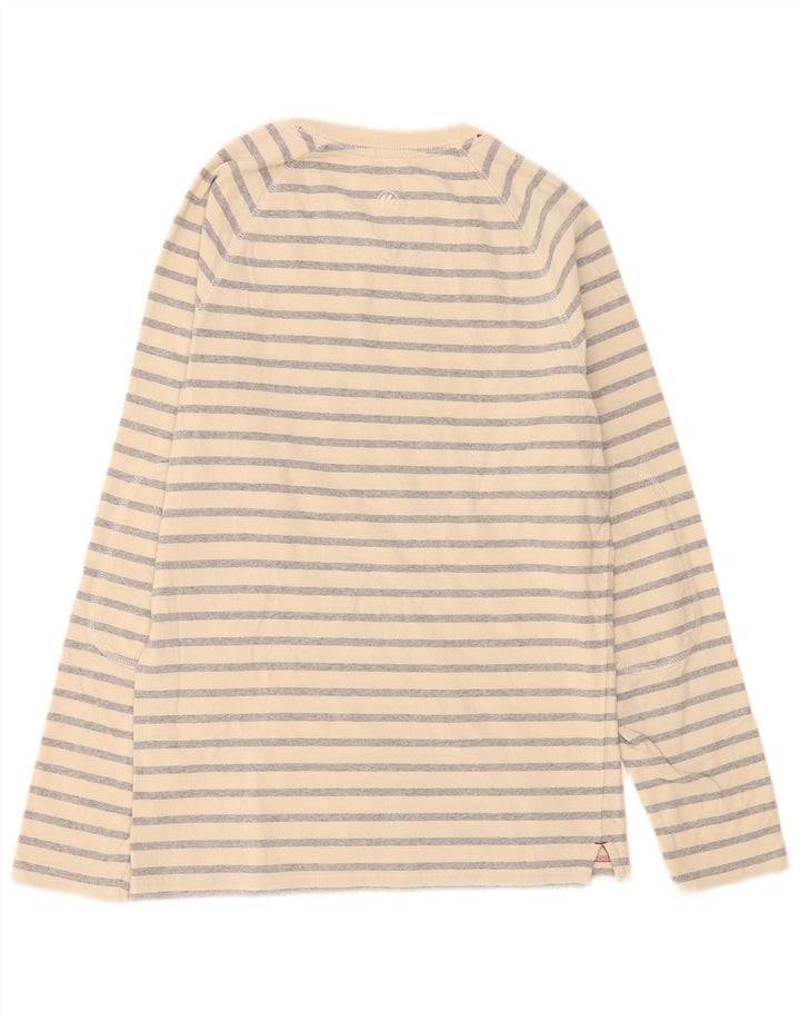 Fat Face Mens Top Long Sleeve XS Beige Striped Cotton