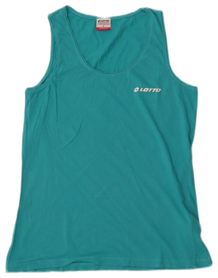 Lotto Womens Vest Top UK 10 Small Turquoise Cotton