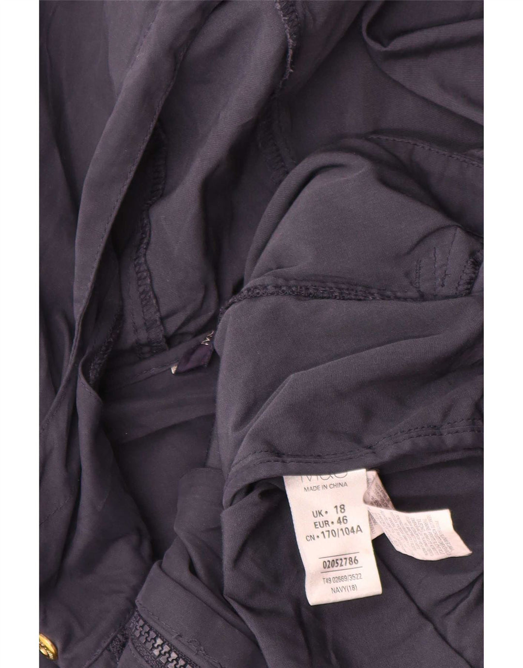 Marks & Spencer Womens Hooded Windbreaker Jacket UK 18 XL Navy Blue