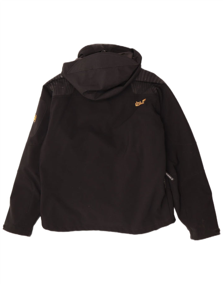 Jack Wolfskin Herre Hooded Windbreaker Jacket UK 40/42 Large Black Polyester