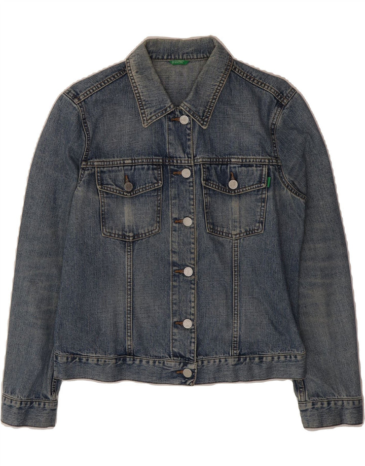 BENETTON Womens Denim Jacket UK 14 Medium Blue Vintage Benetton and Second-Hand Benetton from Messina Hembry 