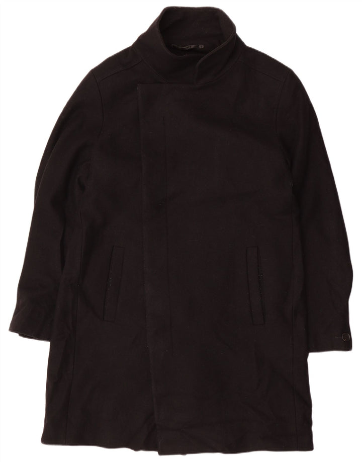 ALL SAINTS Mens Overcoat UK 42 XL Black Wool