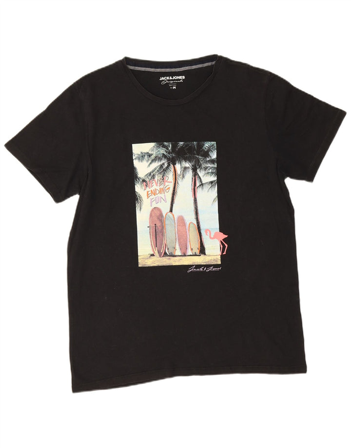 Jack & Jones Herren-T-Shirt mit Grafik, mittelgroß, Schwarz