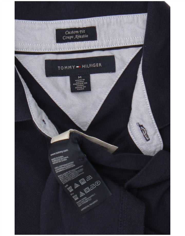 Tommy Hilfiger Mens Custom Fit Polo Shirt Medium Navy Blue Cotton
