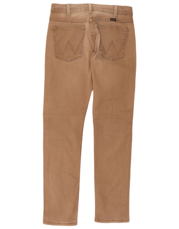 Wrangler Mens Jeans Slim W31 L34 Marrom Algodão