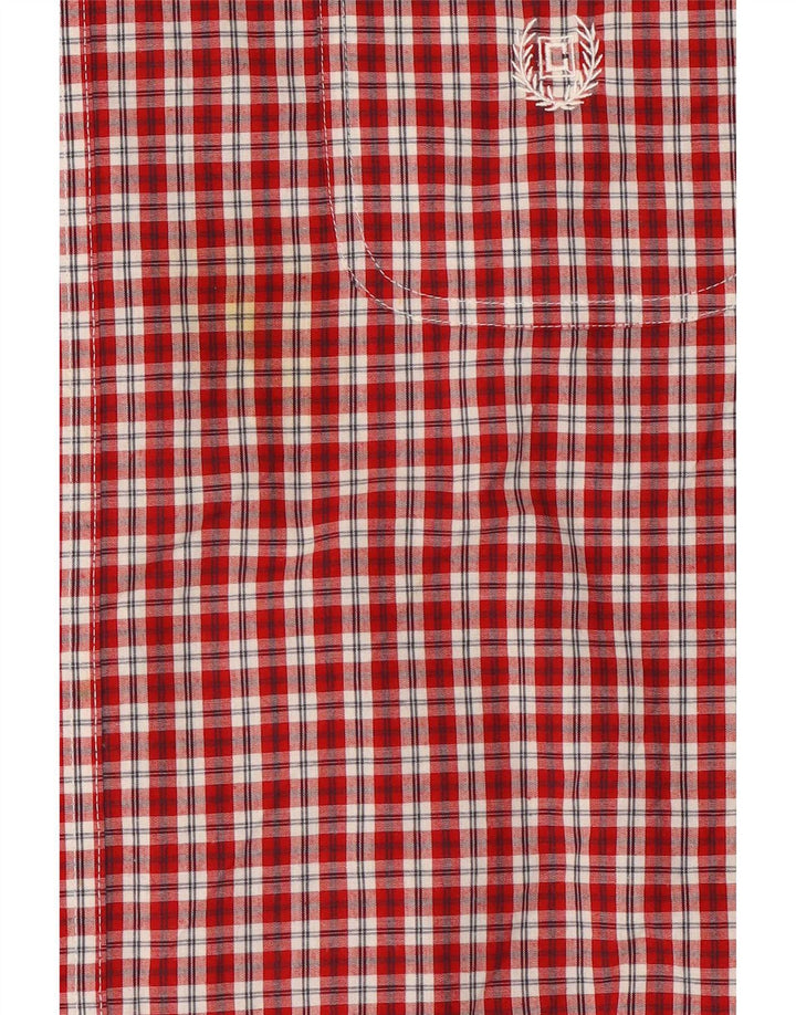 Chaps Chemise à manches courtes pour homme facile d'entretien 2XL Rouge à carreaux en coton