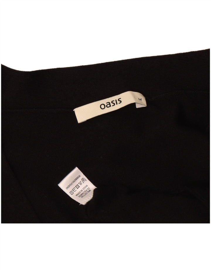 Oasis Womens Crop Oversized Cardigan Sweater UK 14 Medium Black Cotton