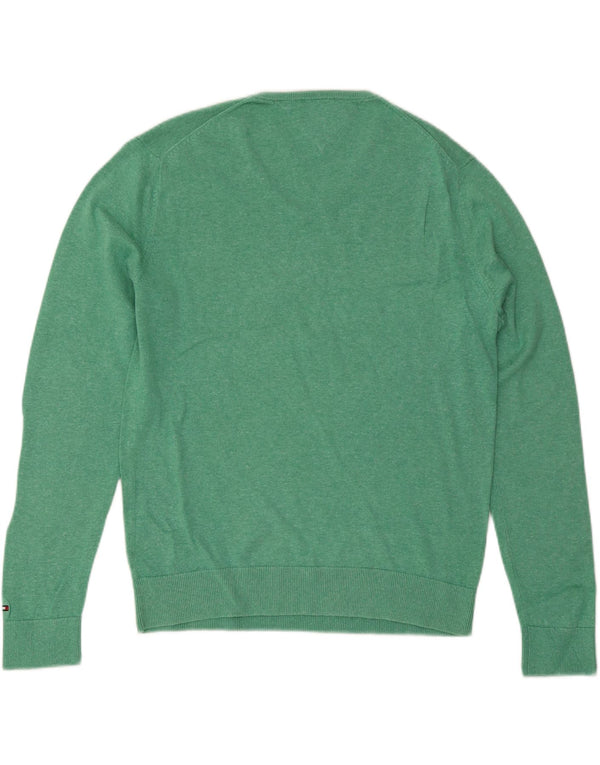 Tommy Hilfiger Herre V-hals sweater XL Grøn Bomuld