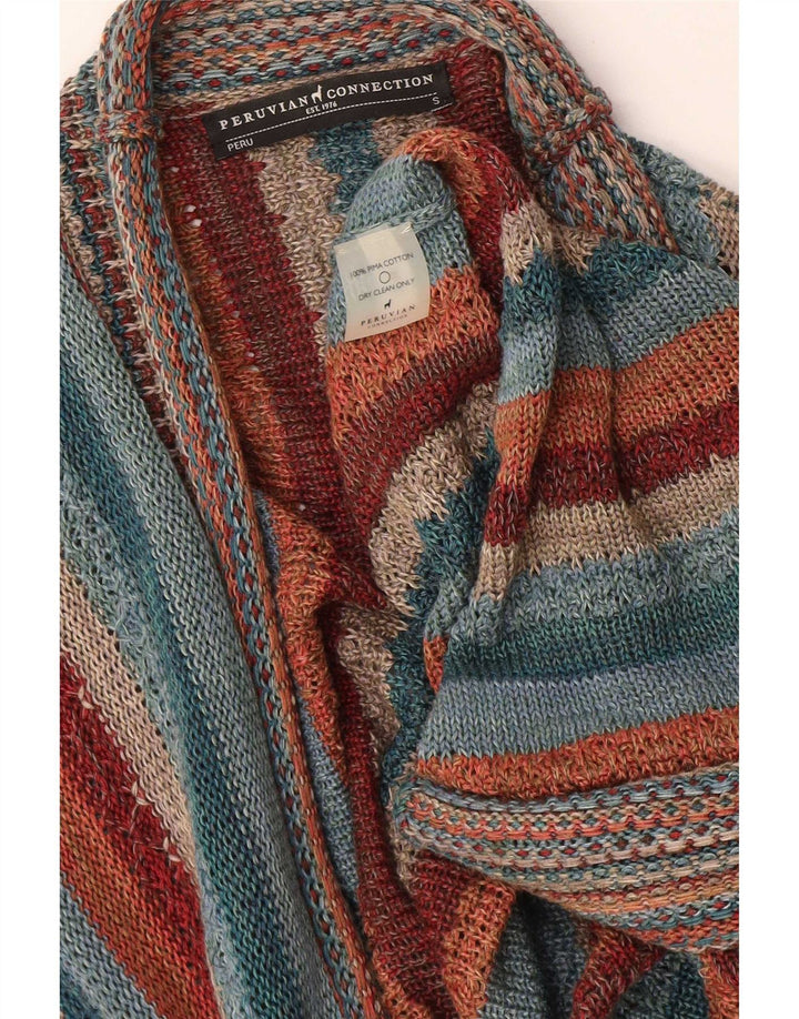 Peruvian Connection Dame Kortærmet Cardigan Sweater UK 10 Small Multic