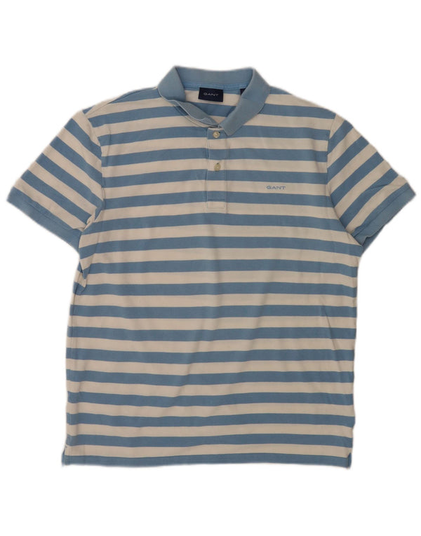 Gant Polo Homme Large Bleu Rayé Coton