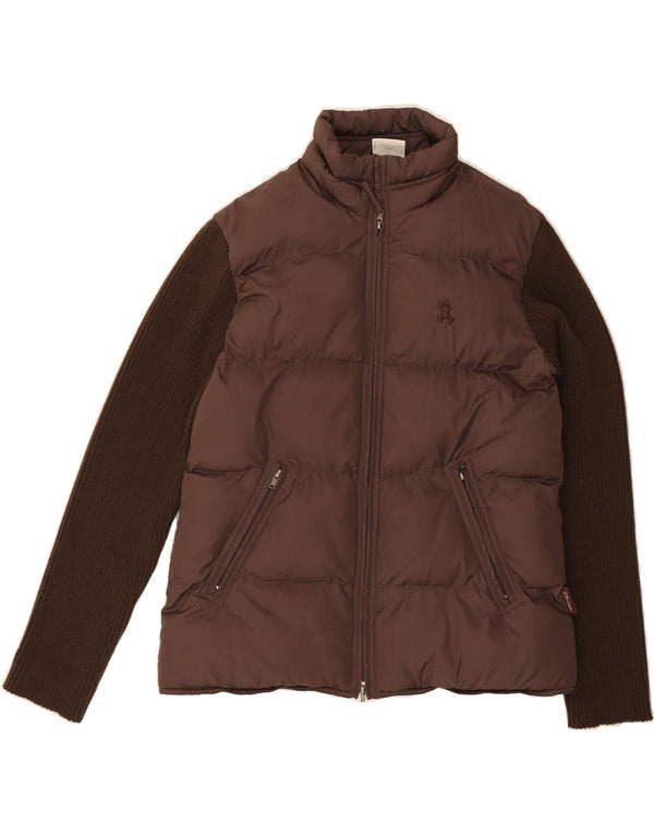 DISNEY Womens Mickey Mouse Padded Jacket UK 16 Large Brown Polyester