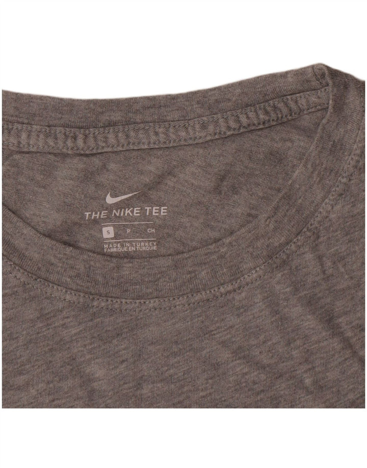 Nike Herren-T-Shirt mit Grafik, Größe S, grau gefleckte Baumwolle