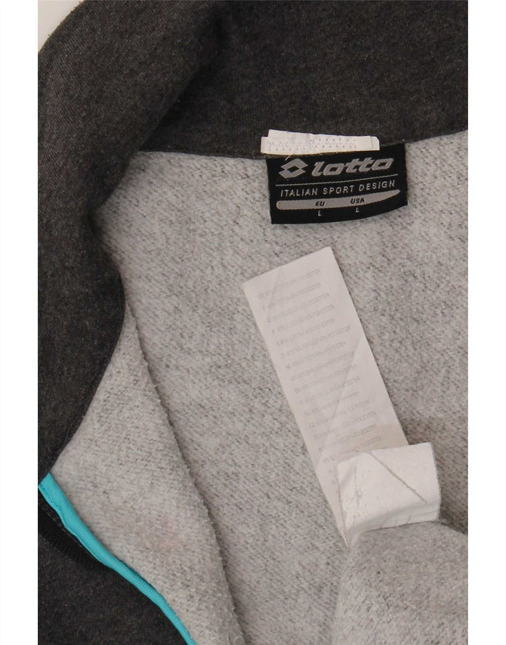 Lotto Damen-Trainingsanzug-Top-Jacke, UK-Größe 44, Größe L, graue Baumwolle