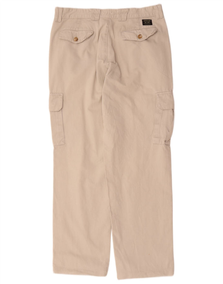 Lee Mens Straight Cargo Trousers W34 L32 Beige Cotton