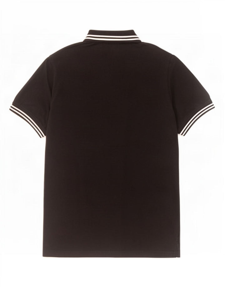 Kappa Mens Polo Shirt Large Black Striped Cotton