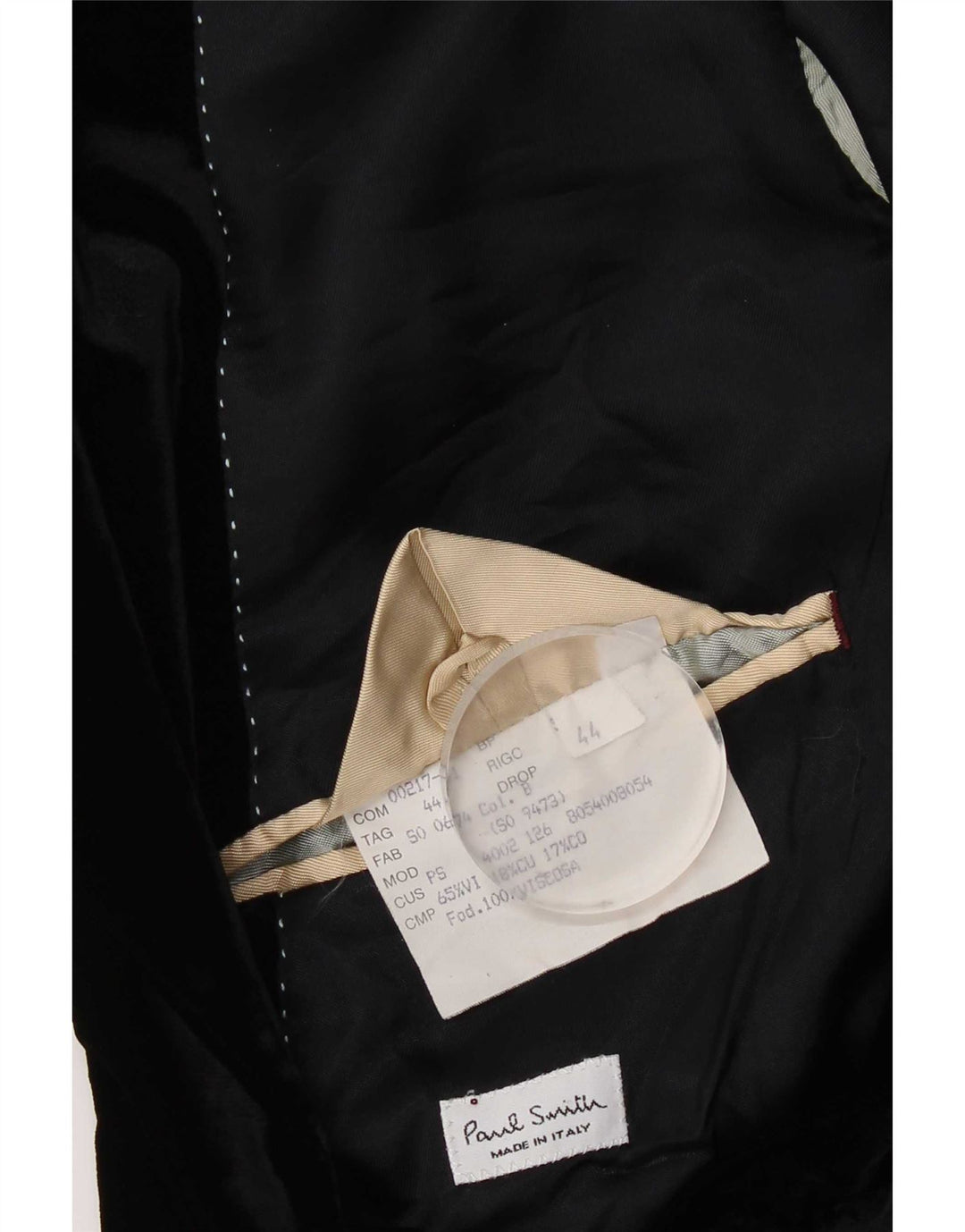 Paul Smith Mens 2 Button Velour Blazer Jacket UK 44 2XL Black Viscose