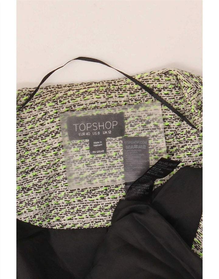 Topshop Jachetă Blazer pentru femei UK 12, bumbac verde mediu