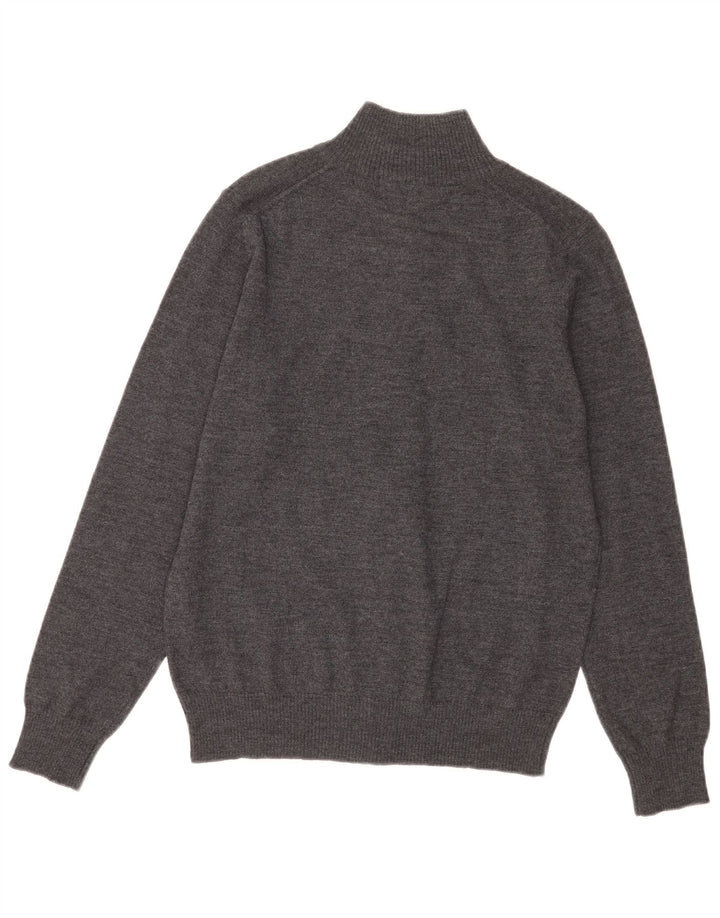Zara Mens Cardigan Sweater Medium Grey Wool