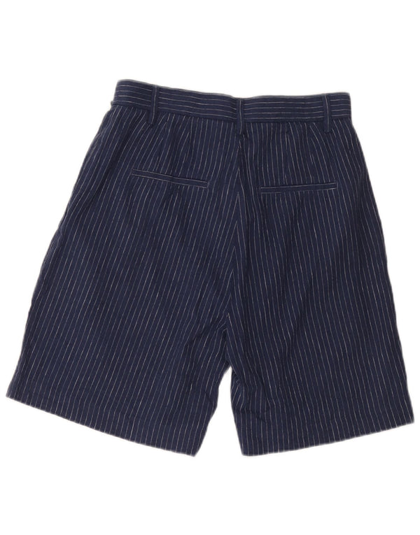 Carrera Damen Pegged Chino Shorts W29 Mittelmarineblaues Nadelstreifen-Leinen