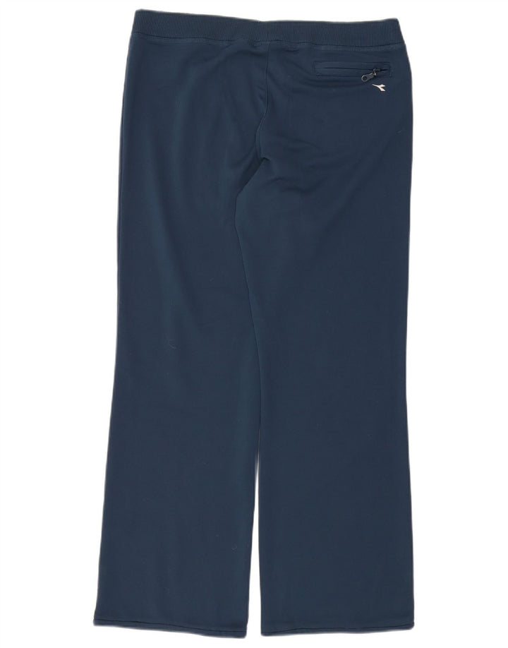 Diadora Womens Tracksuit Trousers UK 14 Large Navy Blue Polyester