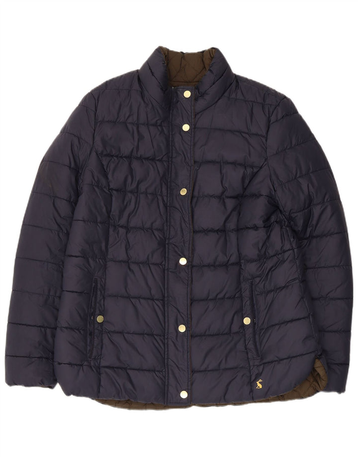Joules Veste matelassée réversible pour femme UK 16 Large Bleu Marine Polyamide