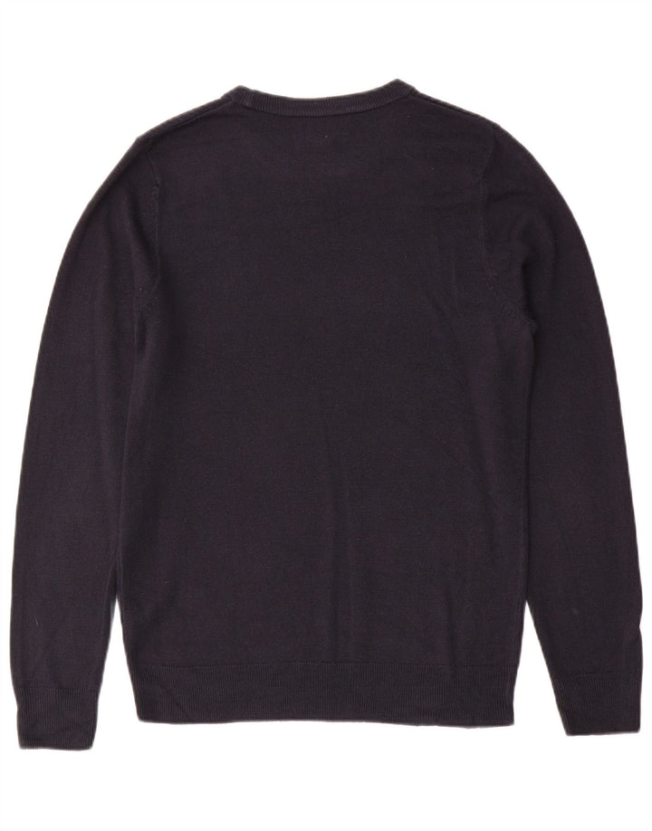 Marks & Spencer Mens Crew Neck Jumper Sweater Small Navy Blue Cashmere