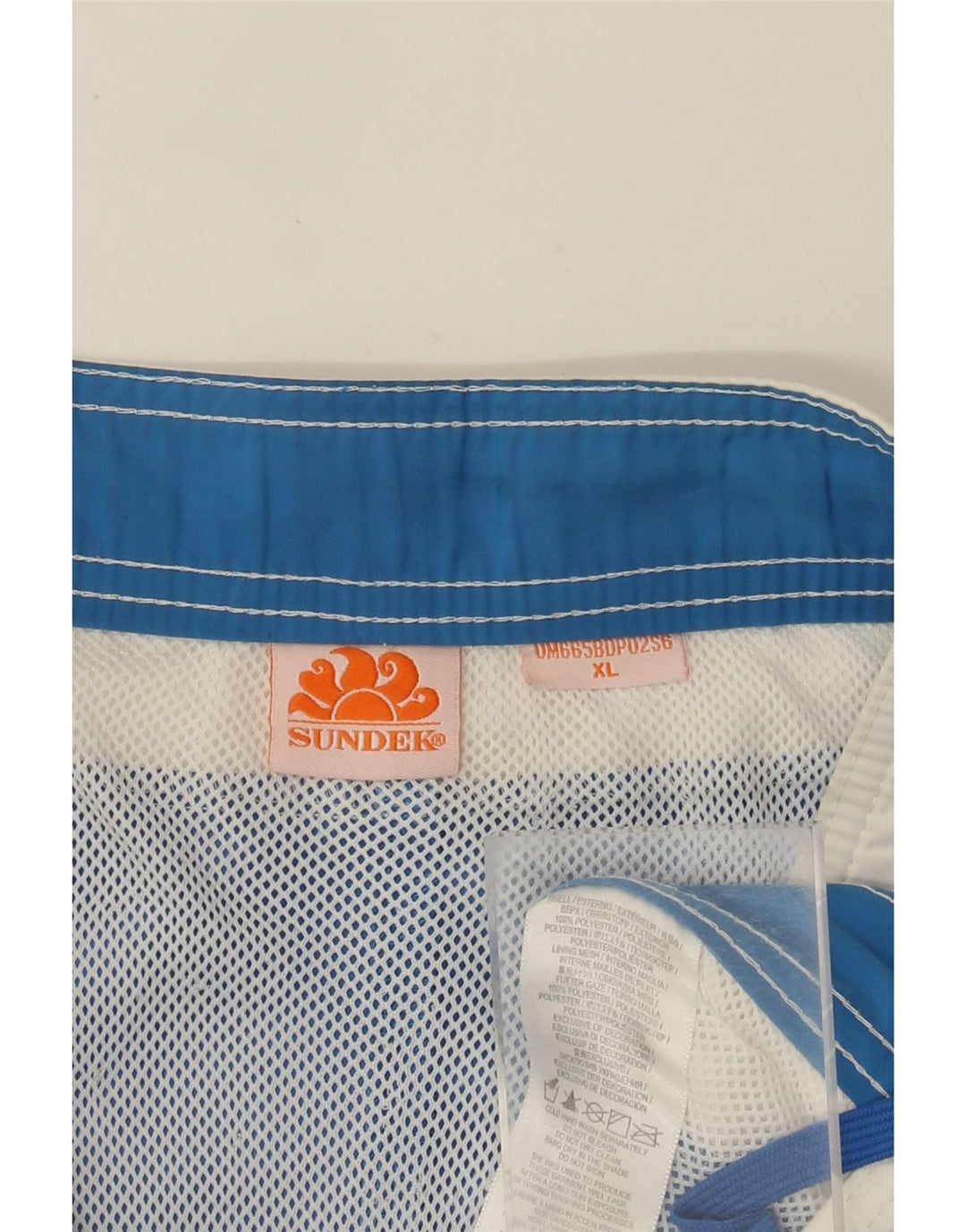 Sundek Mens Graphic Swimming Shorts XL  Blue Colourblock Polyester