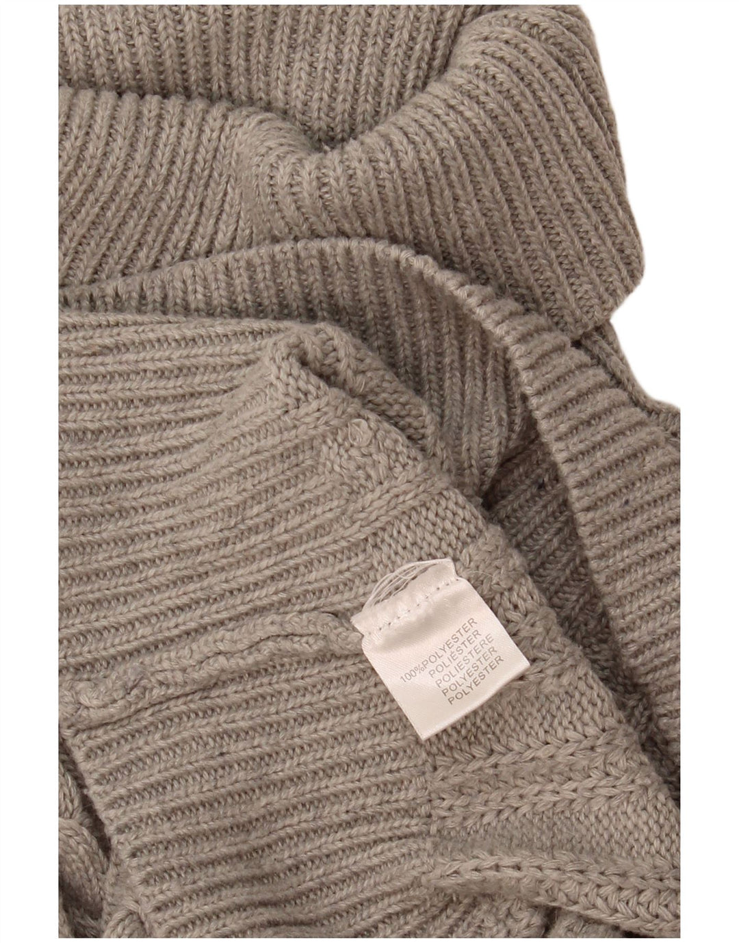 Vintage Womens Roll Neck Jumper Sweater UK 12 Medium Grey Polyester